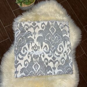 Z Gallerie Gray and White velvet  Textured Pillow cover w/feather insert